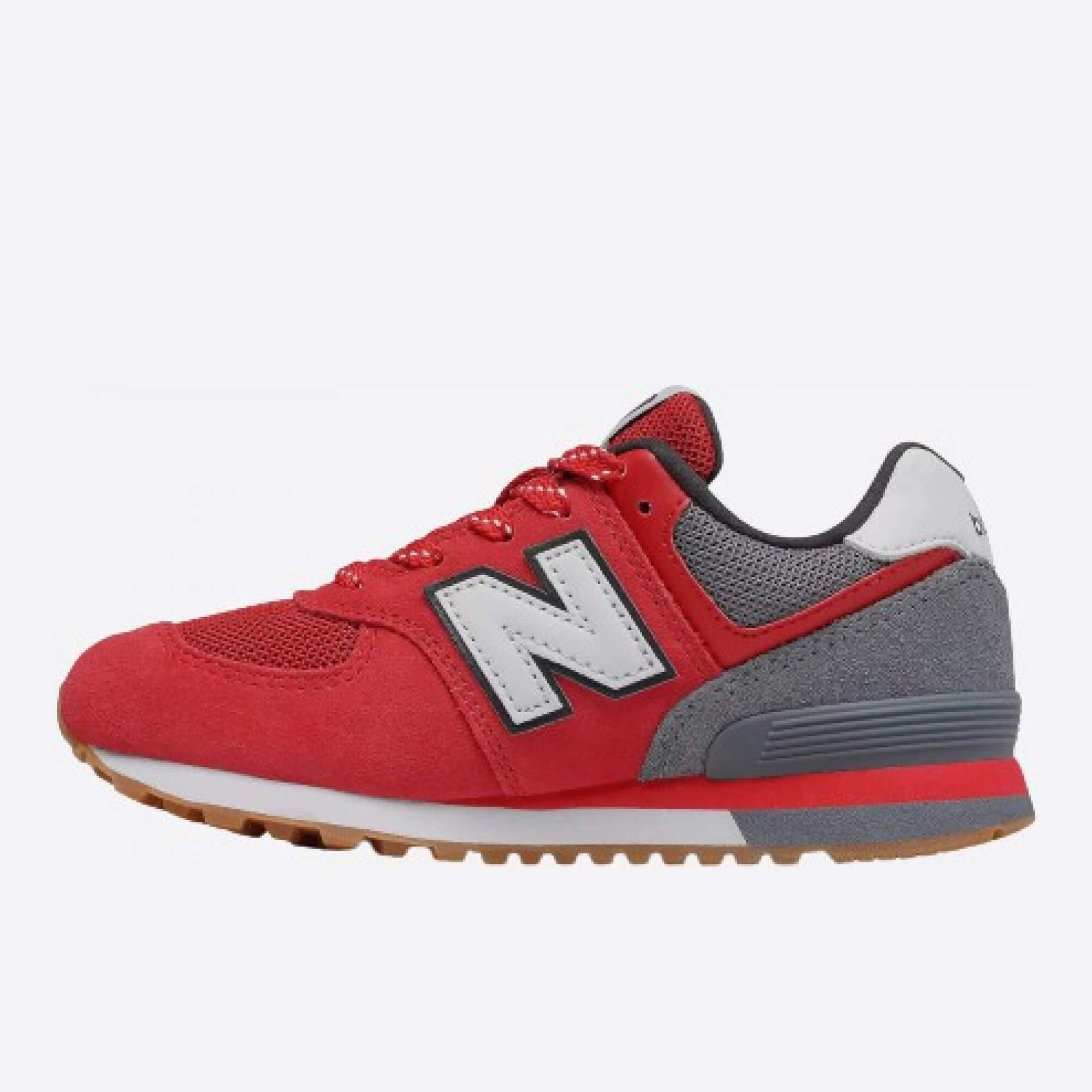 Dětské červené tenisky New Balance PC574ATG levá strana