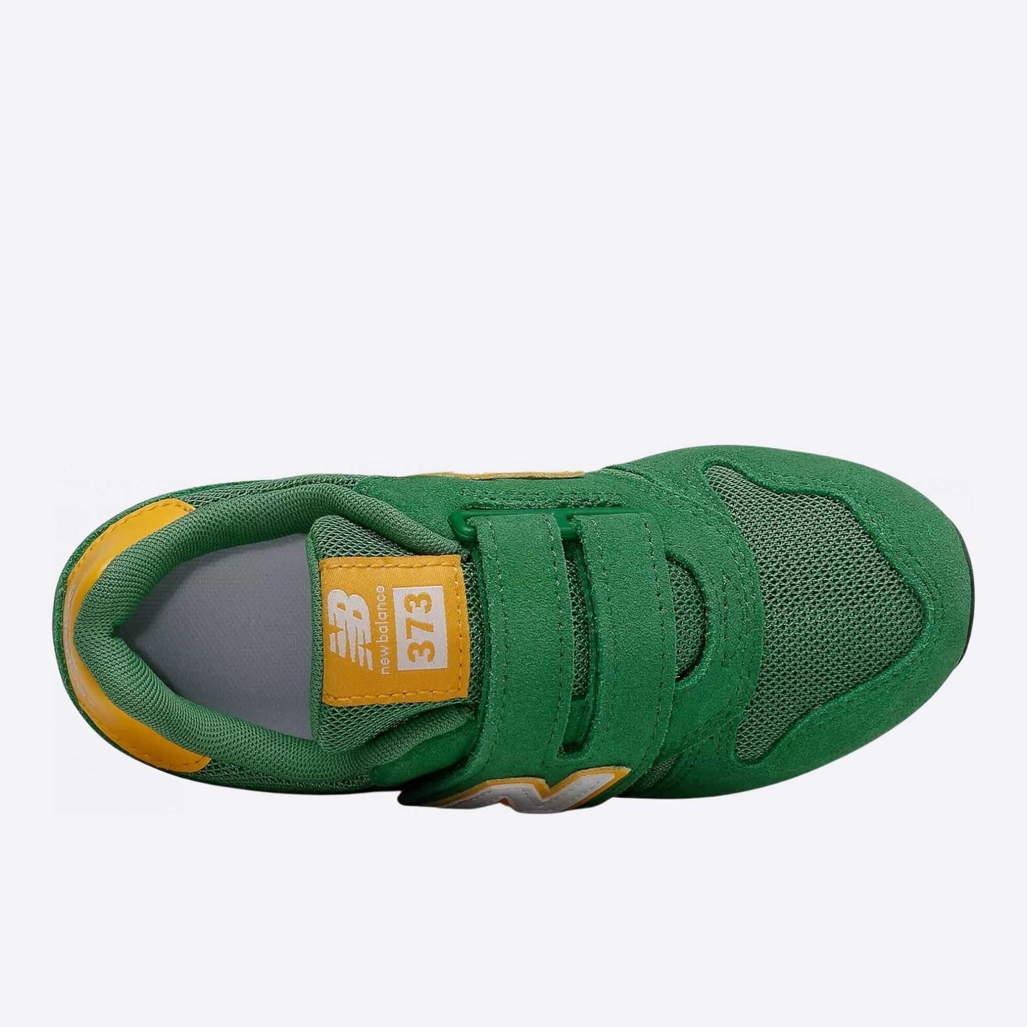 Dětské zelené tenisky New Balance YV373SGW horní strana